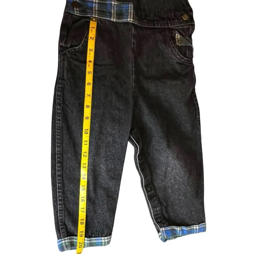 OSHKOSH B'GOSH Vintage Overalls 100% Cotton in Black Boys Size 3T